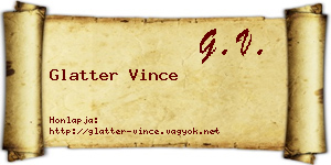 Glatter Vince névjegykártya